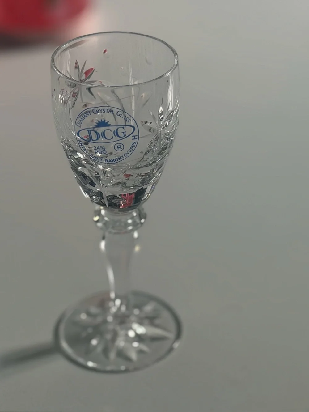 6pieces DC Cut Crystal Wine Goblet - Clear